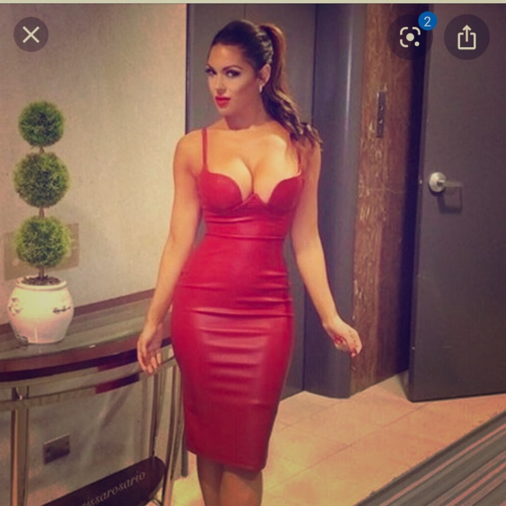 Nasty Gal Faux leather bustier cocktail dress